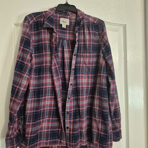 G.H. Bass & Co. Blue and Pink Plaid Casual Shirt